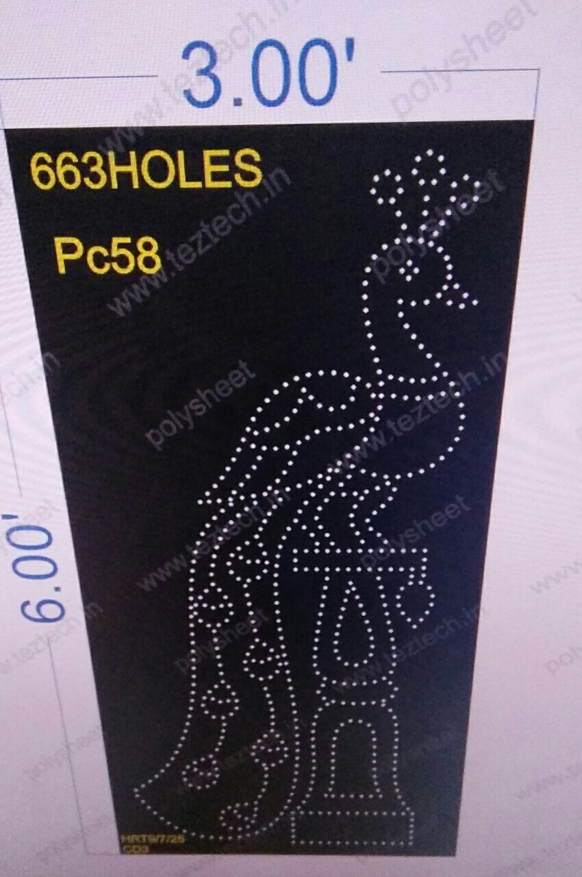PC58 PEACOCK 1 PART 6X3 FEET 663  HOLES