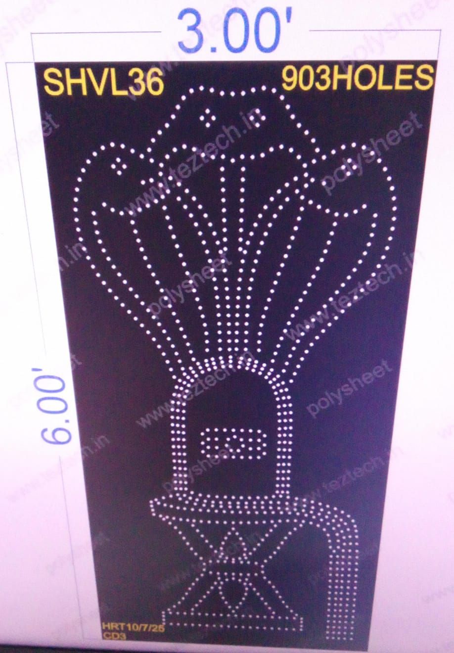 SHVL36 SHIVLING 6X3 FEET 903 HOLES