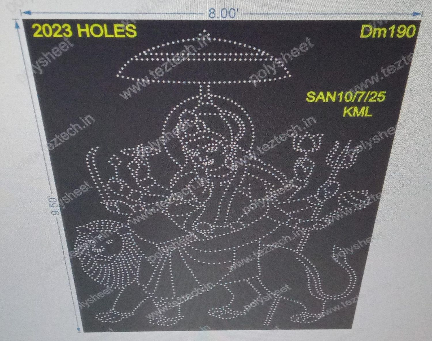 DM190 DEVI MATA 3 PARTS 9.5X8 FEET 2023 HOLES