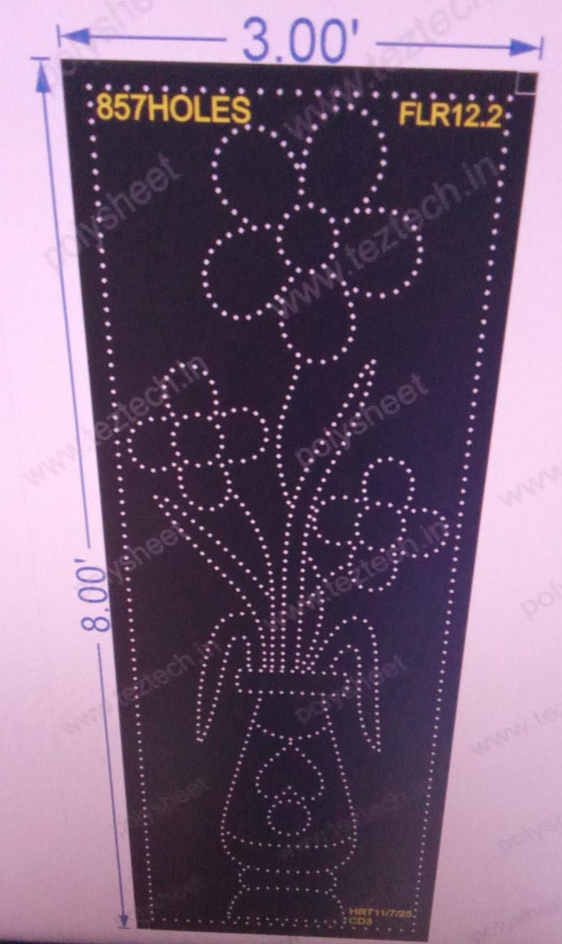 FLR12.2  FLOWER POT 8X3  FEET 857 HOLES