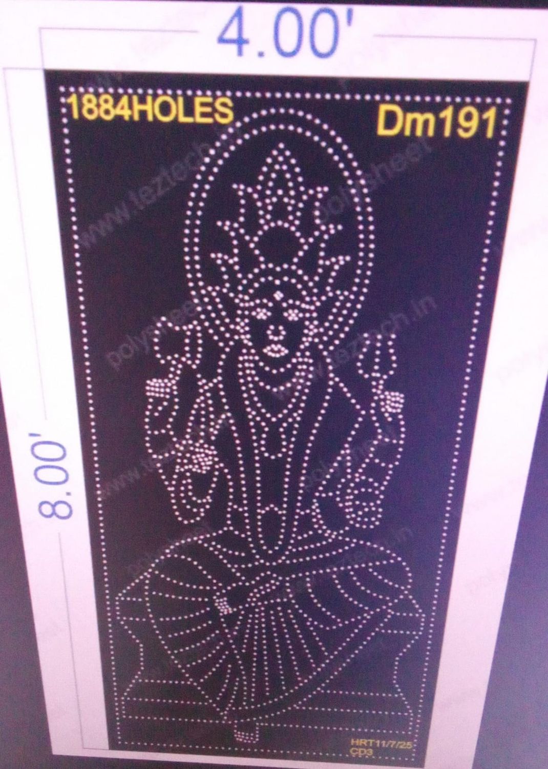 DM191  DEVI MATA  8X4 FEET 1884  HOLES