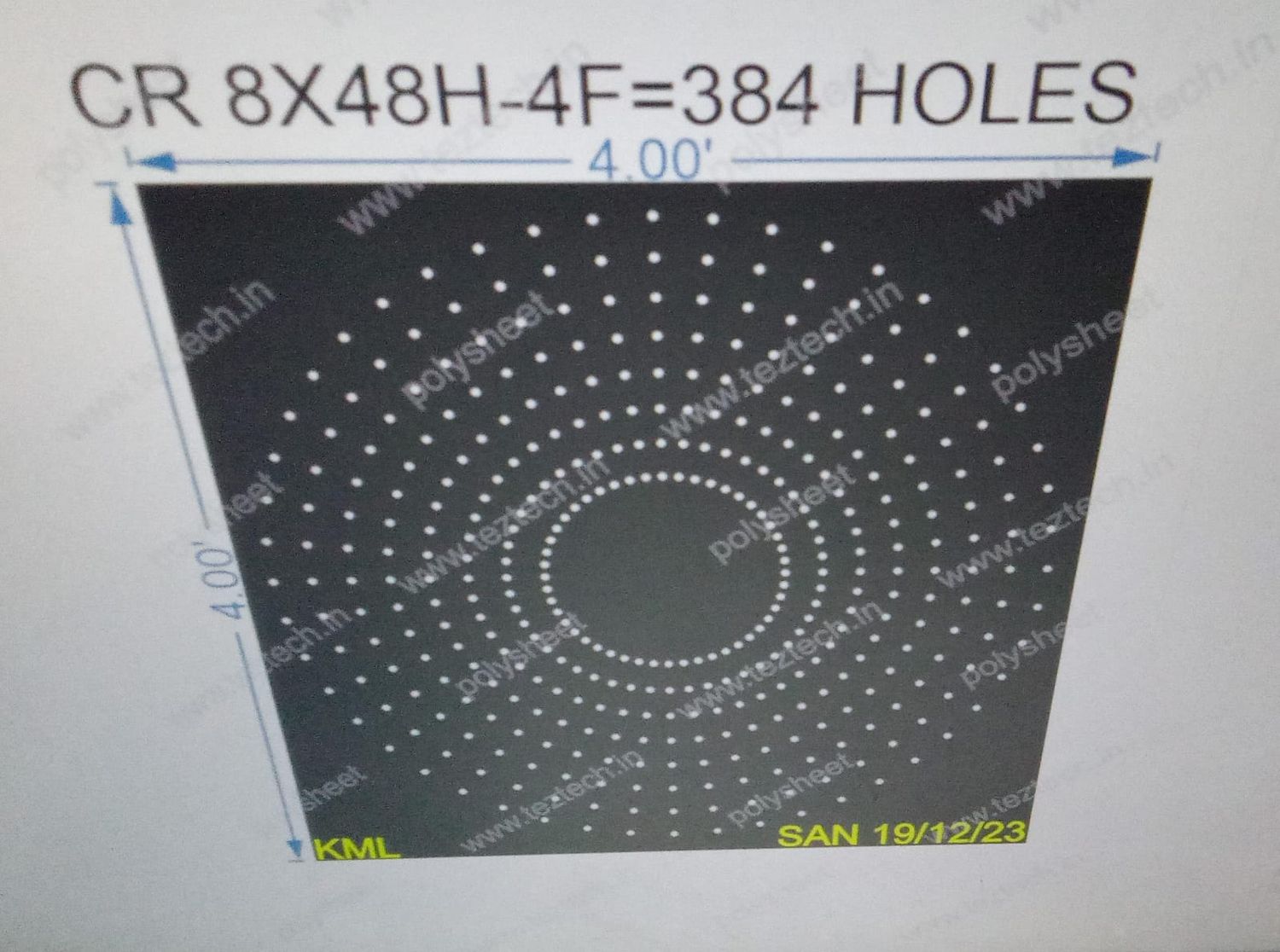CRC25	4X4 FEET 8X48 HOLES CIRCLE POLYSHEET