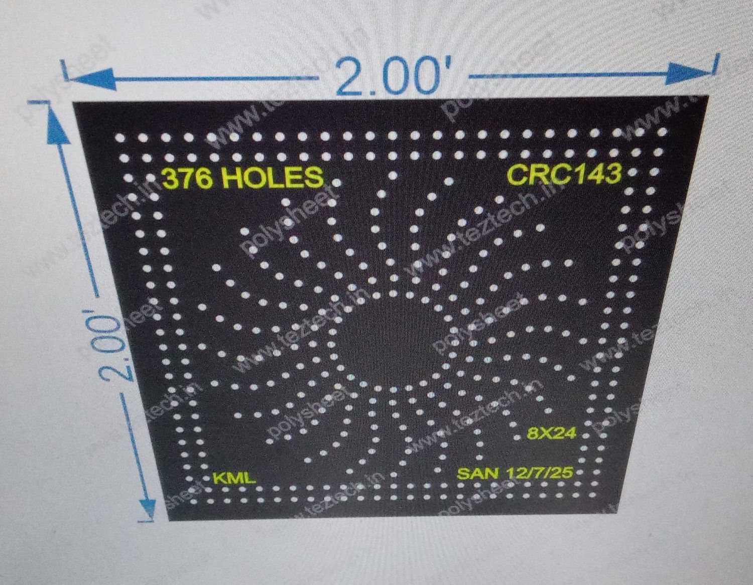 CRC143 CIRCLE DESIGN 1 PART 2X2 FEET 376 HOLES