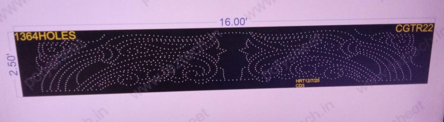 CGTR22  GATE ROW 1 PART 2.5 X16 FEET 1364 HOLES