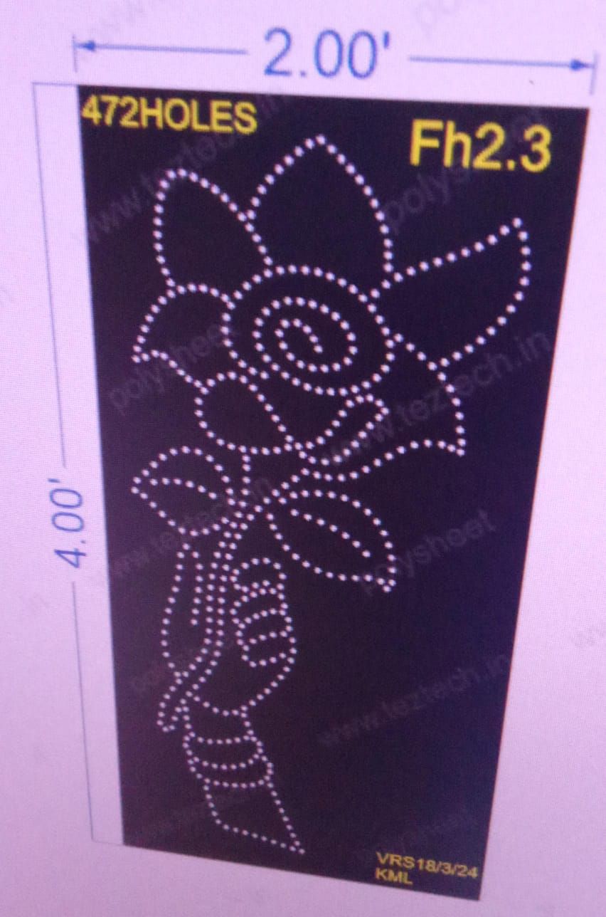 FH2.3 FLOWER WITH HAND  4X2 FEET 472 HOLES