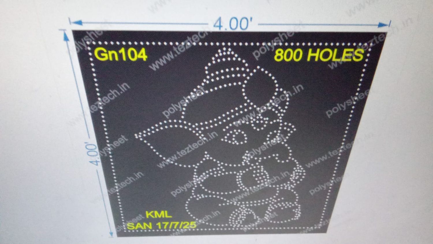GN104 GANPATI 1 PART 4X4 FEET 800 HOLES