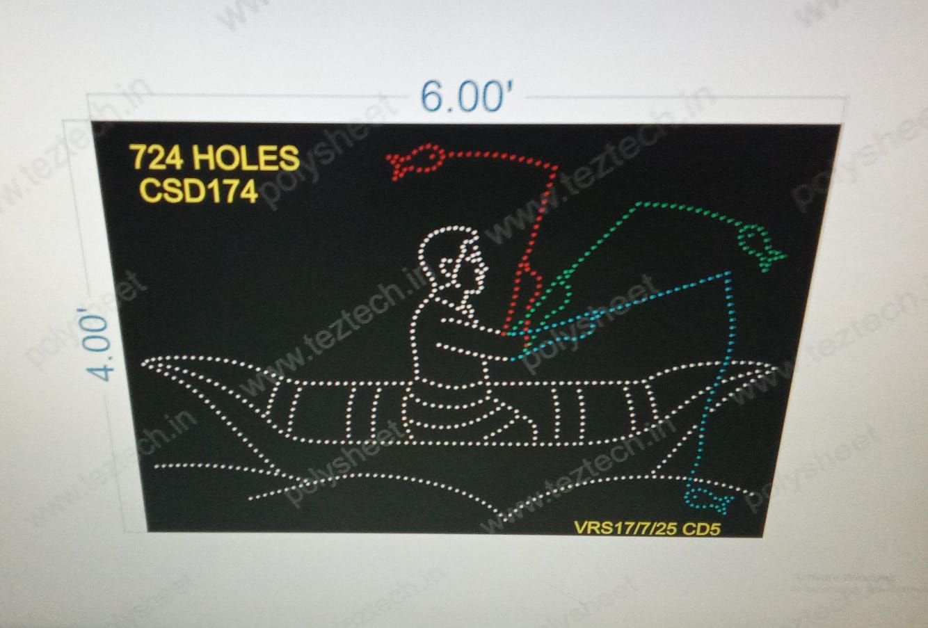 CSD174 FISHING MAN 1 PART 4X6 FEET 724 HOLES