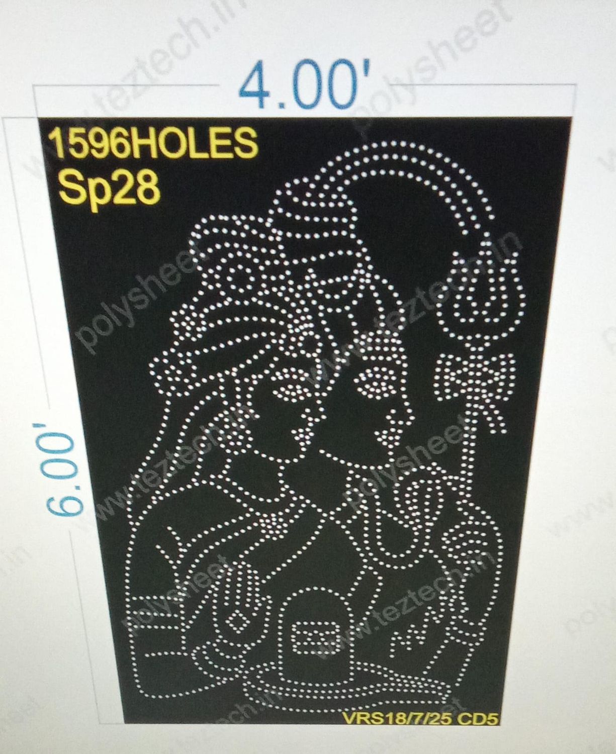 SP28 SHIV PARVTI 1 PART 4X6 FEET 1596 HOLES