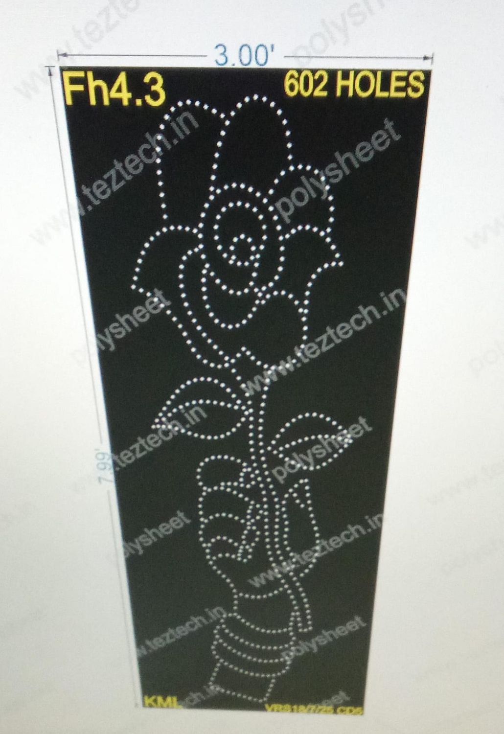 FH4.3 FLOWER  1 PART 8X3 FEET 602 HOLES