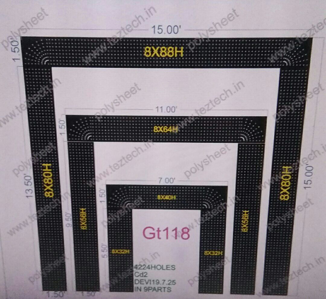 GT118 GATE 9 PARTS 67X2 FEET 4224 HOLES