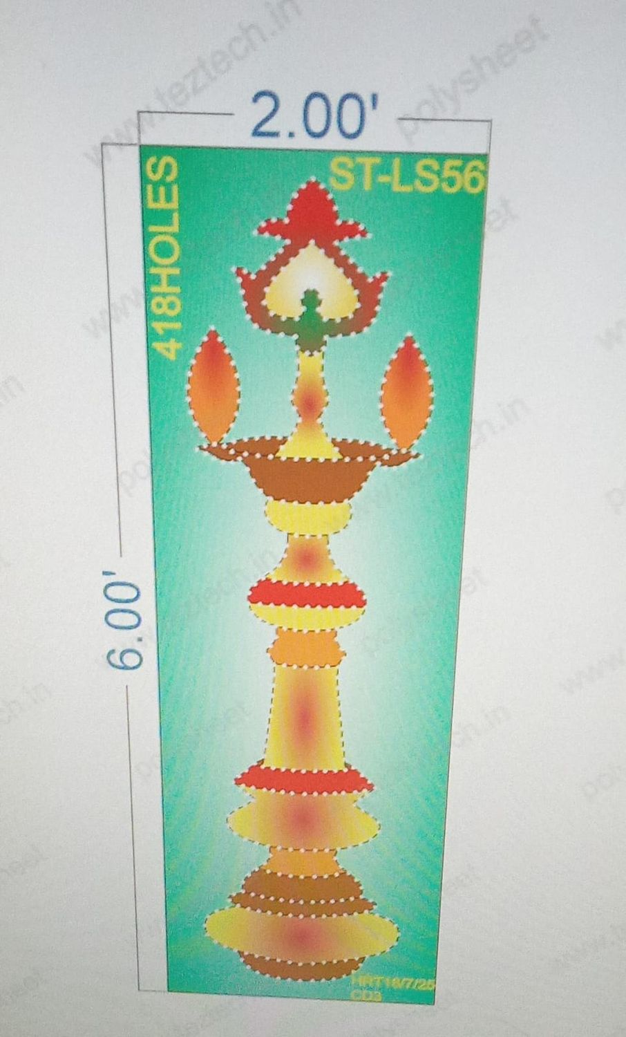 ST-LS56 STICKER LAMP STAND 6X2 FEET 418 HOLES IN 1 PART