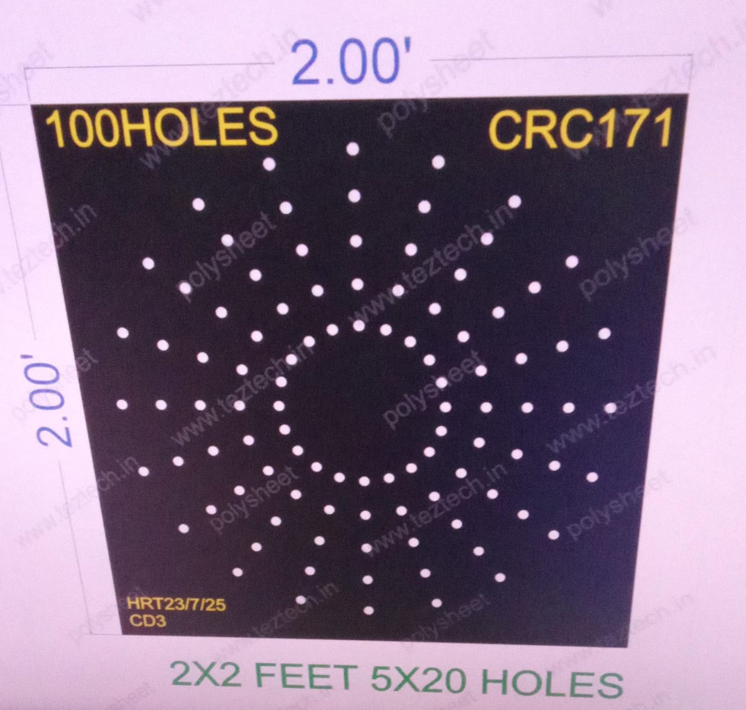 CRC171  CRICLE 2X2 FEET 5X20  HOLES CIRCLE TOTAL HOLES=100