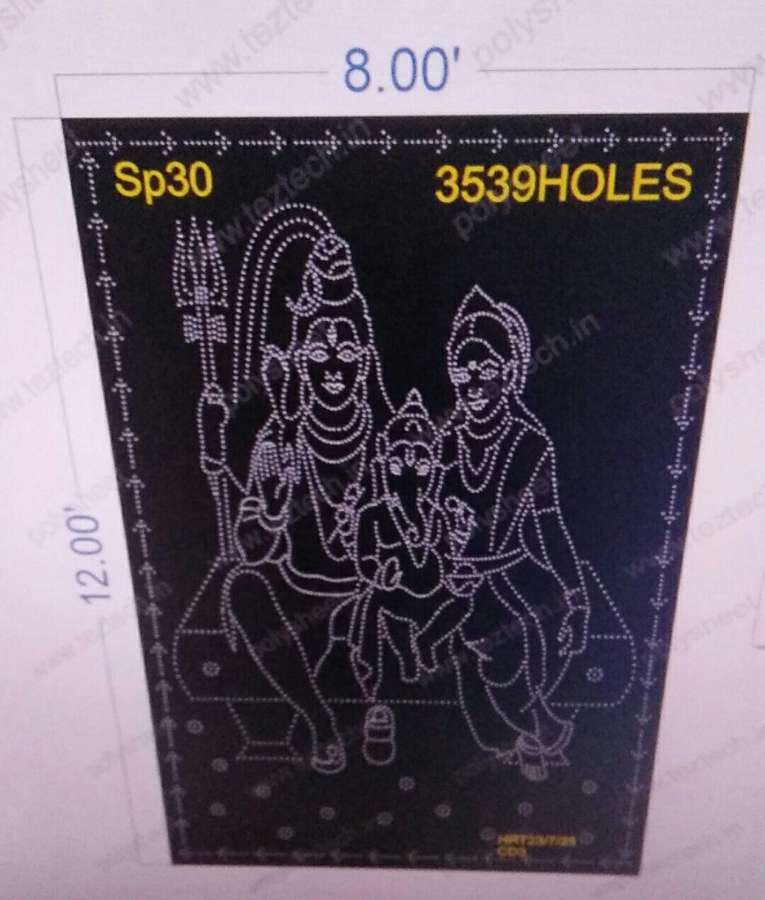 SP30  SHIV PARVTI 1 PART 12X8 FEET 3539 HOLES