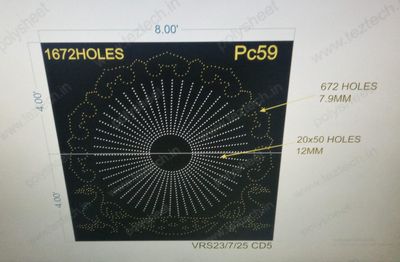 PC59 PEACOCK 2 PARTS 8X8 FEET 1672 HOLES