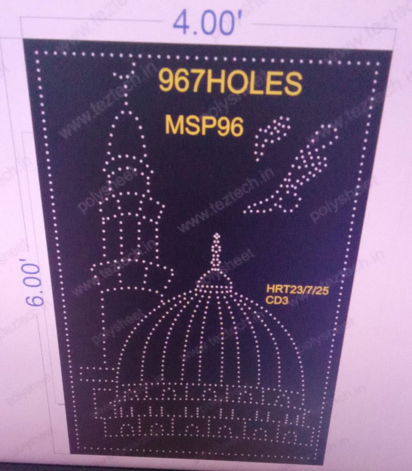 MSP96  MUSLIM PART 6X4  FEET 967  HOLES