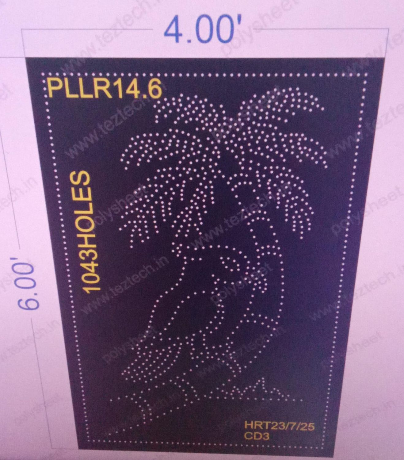 PLLR14.6  PILLAR 6X4  FEET 1043  HOLES