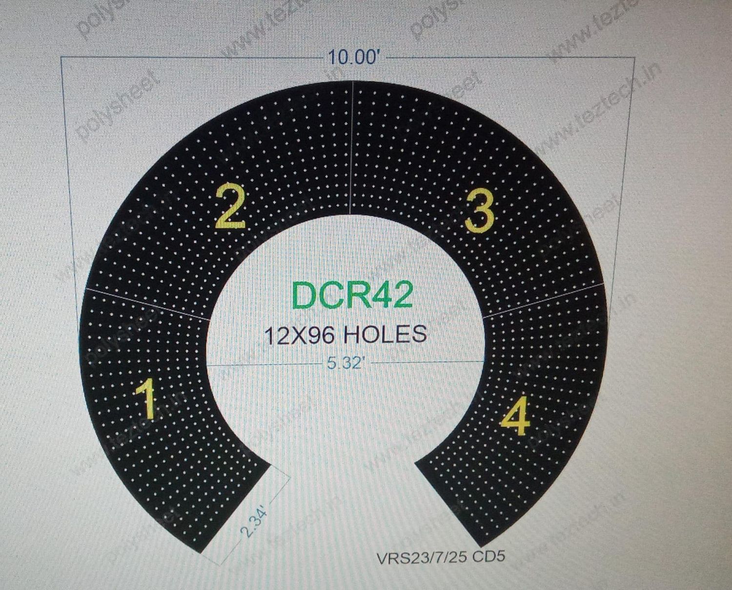 DCR42 DESIGNER CIRCLE 1 PART 10X10 FEET 1152 HOLES