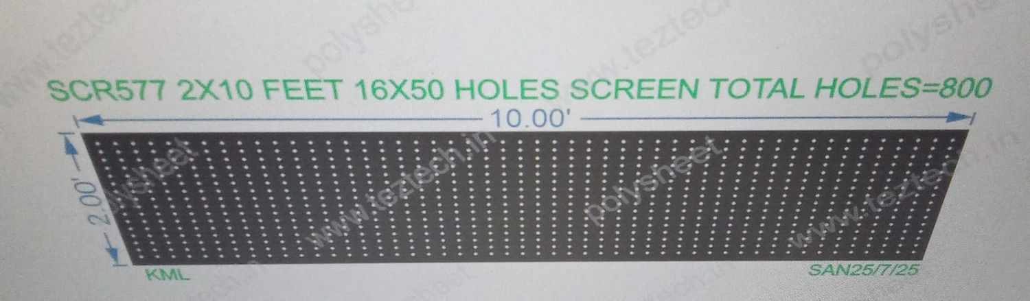 SCR577 2X10 FEET 16X50 HOLES SCREEN TOTAL HOLES=800