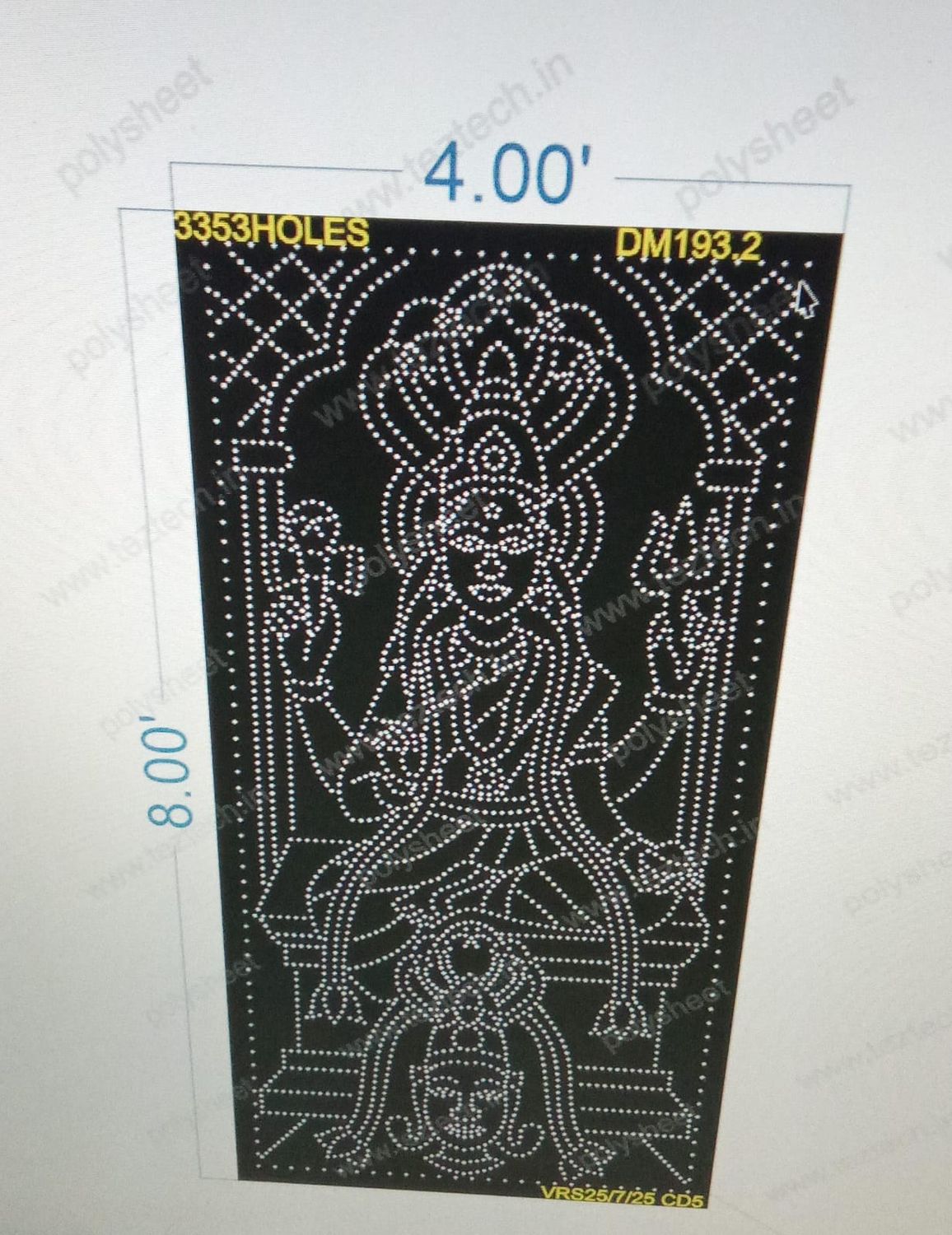 DM193.2 DEVI MATA 1 PART 8X4 FEET 3353 HOLES