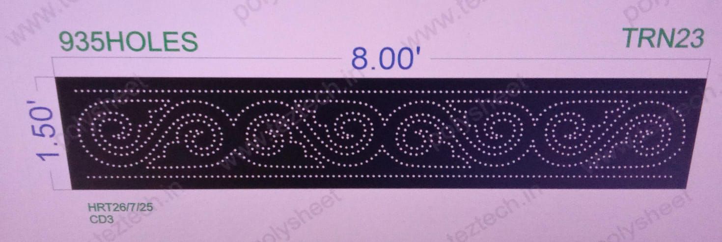 TRN23  TORAN  1.5X8  FEET 935   HOLES