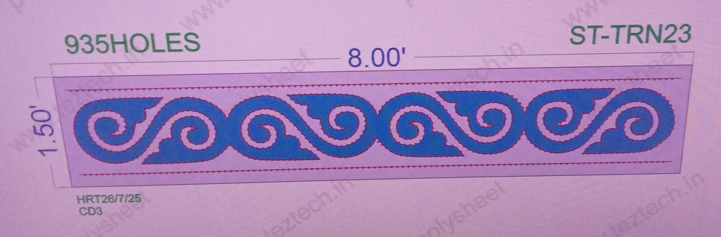 ST-TRN23  STICKER TORAN 1.5X8  FEET 935  HOLES IN 1 PART
