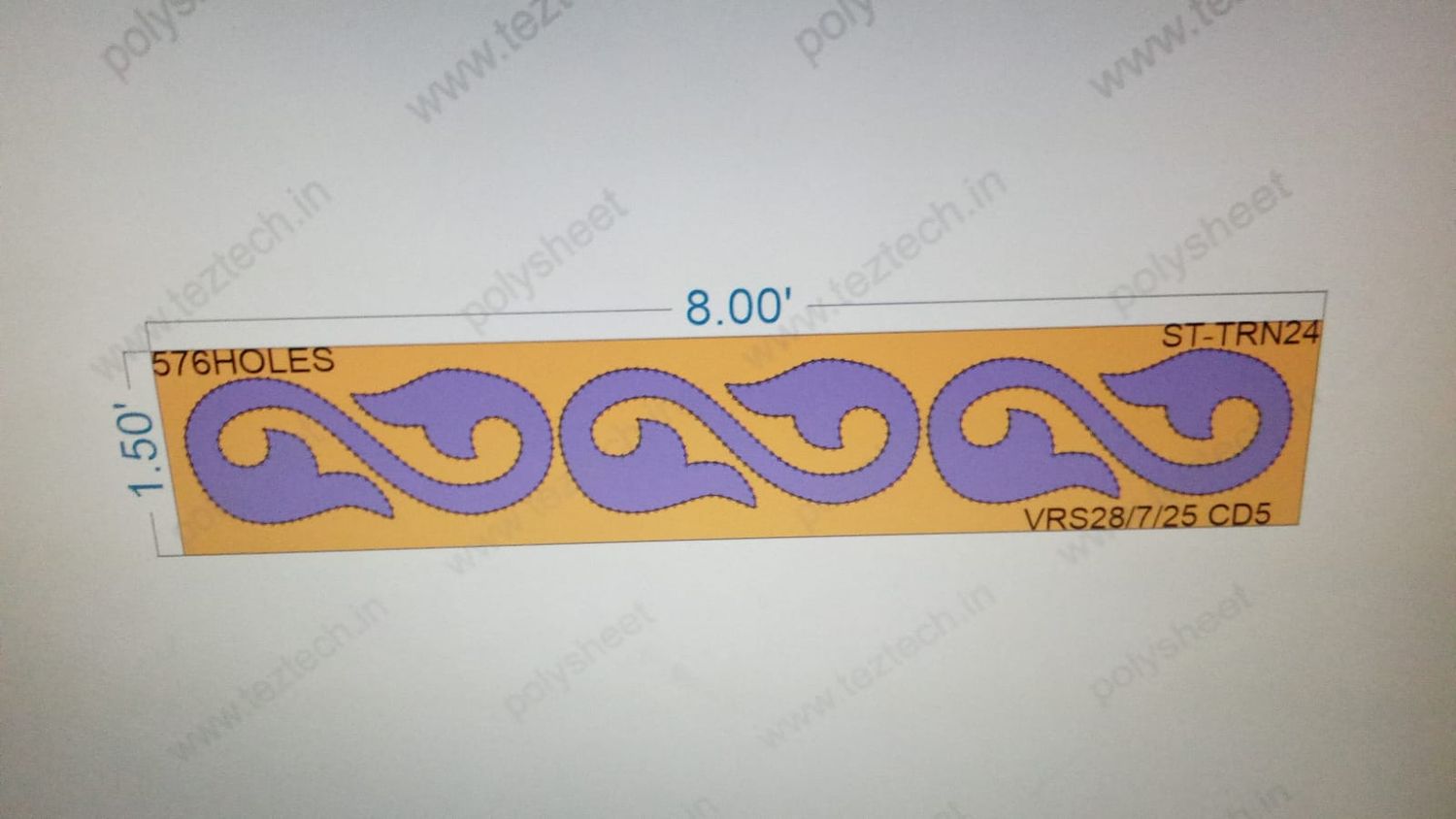 ST-TRN24  STICKER TORAN 1.5X8  FEET 576  HOLES IN 1 PART
