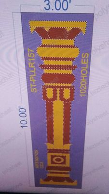 ST-PLLR157  STICKER PILLER 10X3  FEET 1020  HOLES IN 1 PART