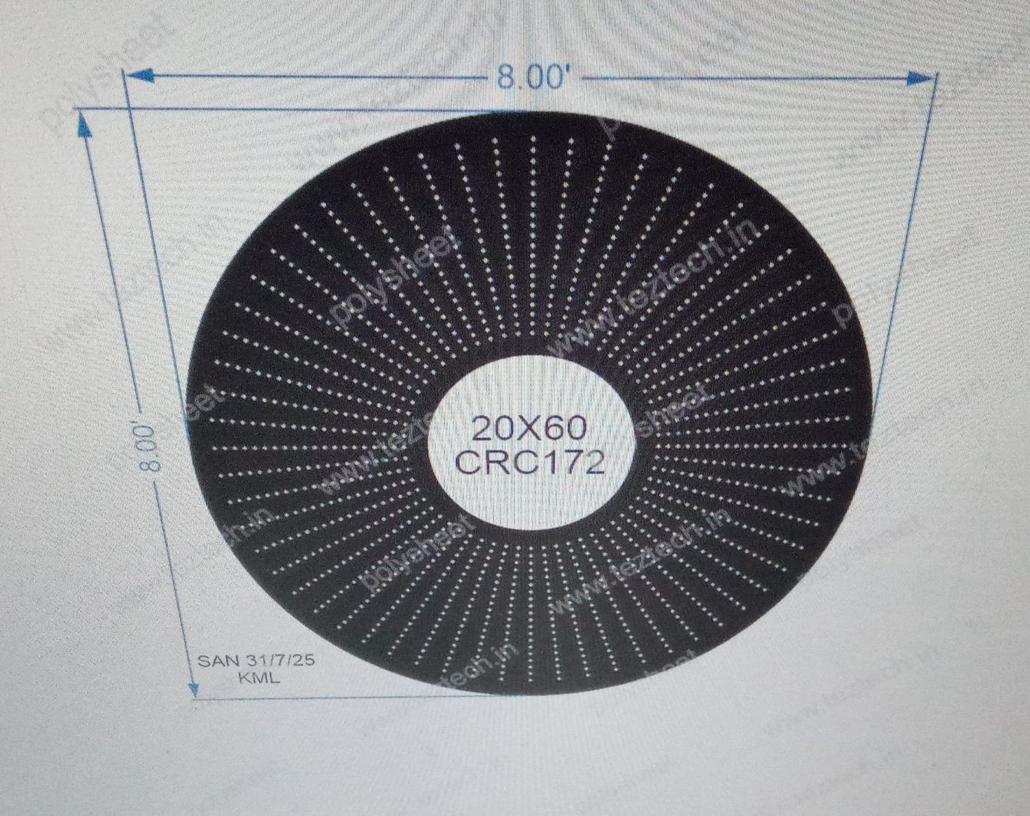 CRC172 CIRCLE DESIGN 2 PARTS 8X8 FEET 1200 HOLES