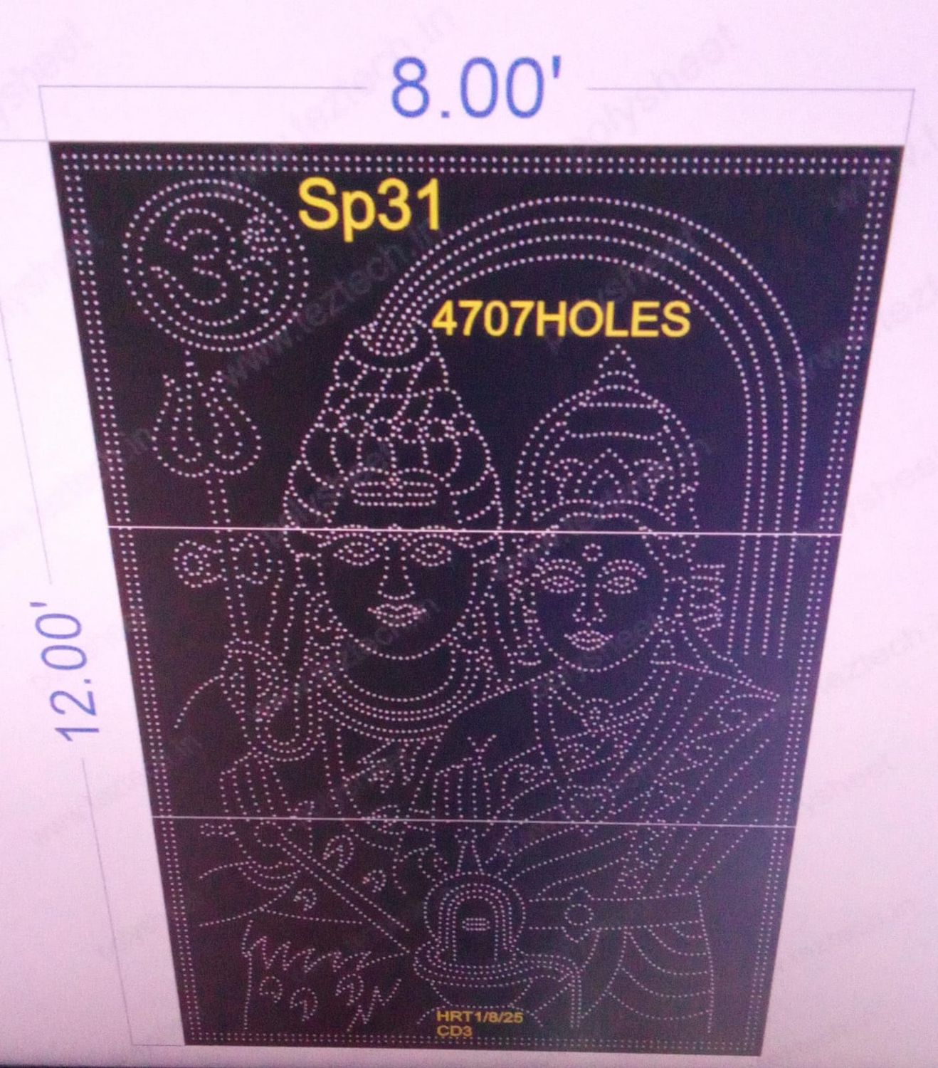 SP31  SHIV PARVTI (3 PARTS) 12X8 FEET 4707 HOLES