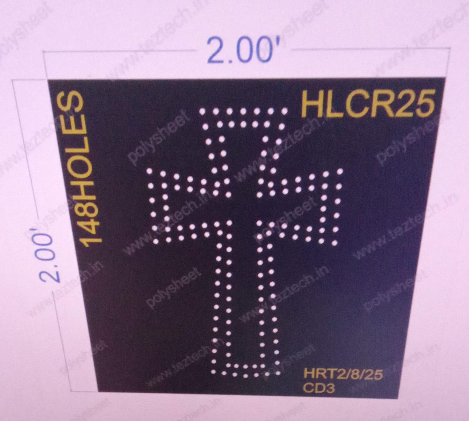 HLCR25 HOLLY CROSS 2X2  FEET 148 HOLES