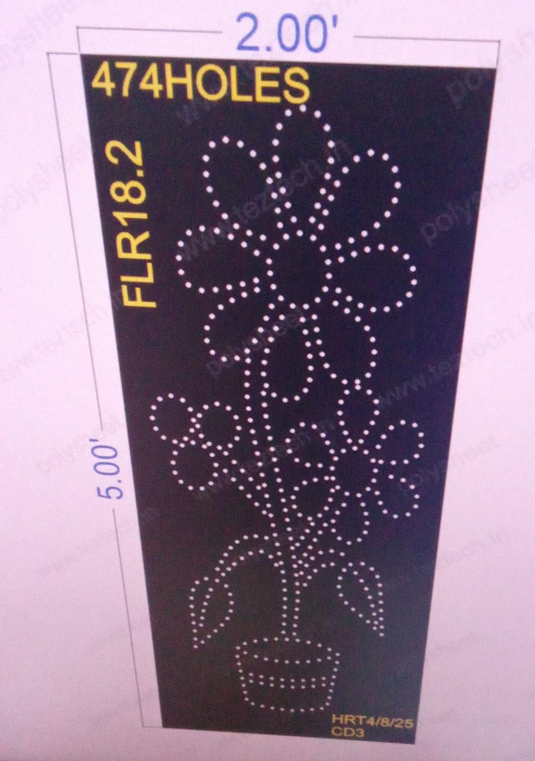 FLR18.2  FLOWER  5X2  FEET 474  HOLES