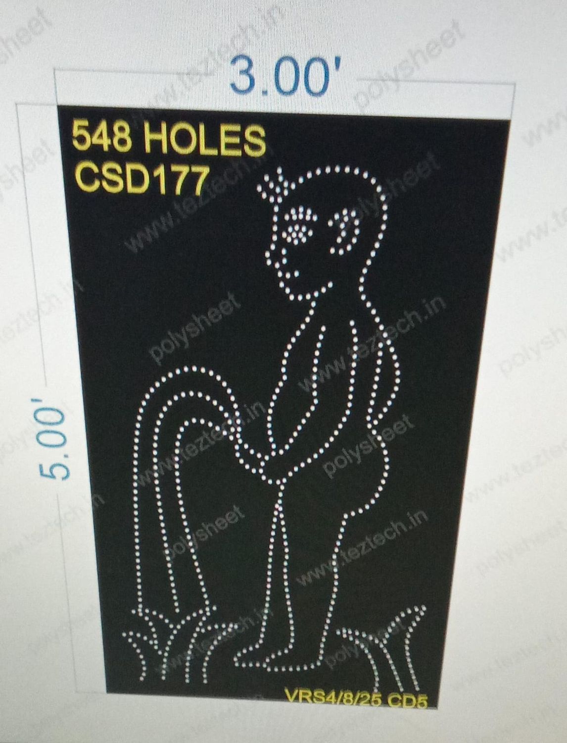 CSD177 CUSTOM DESIGN 1 PART 5X3 FEET 548 HOLES