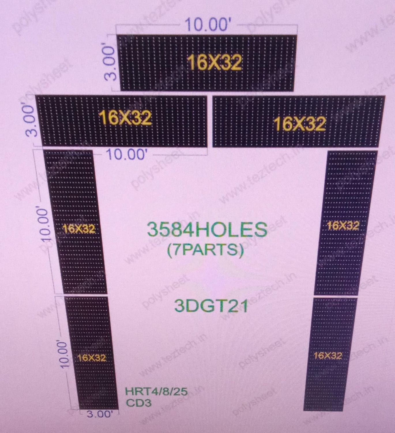 3DGT21 GATE  26X20  FEET 3584  HOLES  (7PARTS)