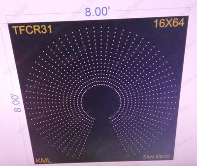TFCR31	8X8  FEET 16X64  HOLES DEGREE CIRCLE TOTAL HOLES=1024