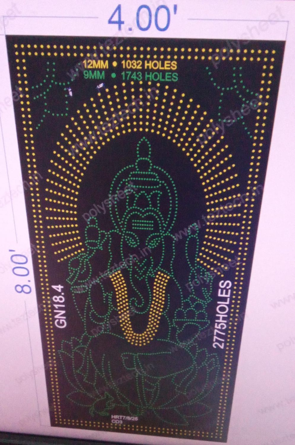 GN18.4  GANPATI  8X4 FEET 2775  HOLES