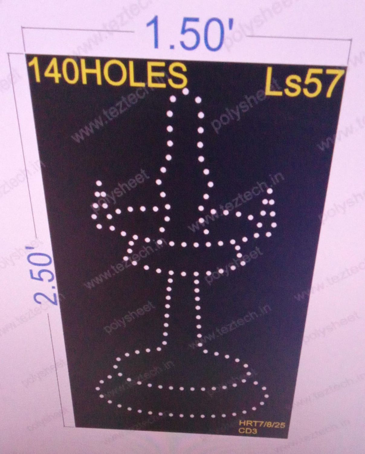 LS57 LAMP STAND 1 PART 2.5X1.5  FEET 140 HOLES