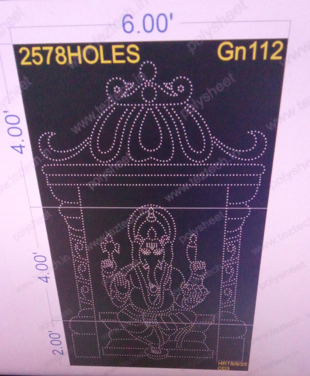 GN112  GANESHJI  10X6   FEET 2578  HOLES ( 3 PART)