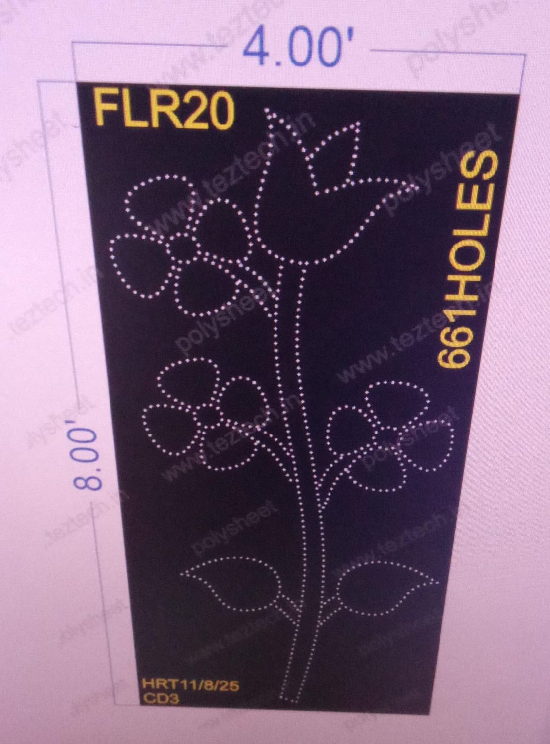 FLR20 FLOWER  8X4  FEET 661  HOLES