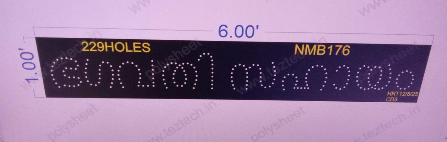 NMB176 NAME BOARD 1 PART 1X6  FEET 229 HOLES