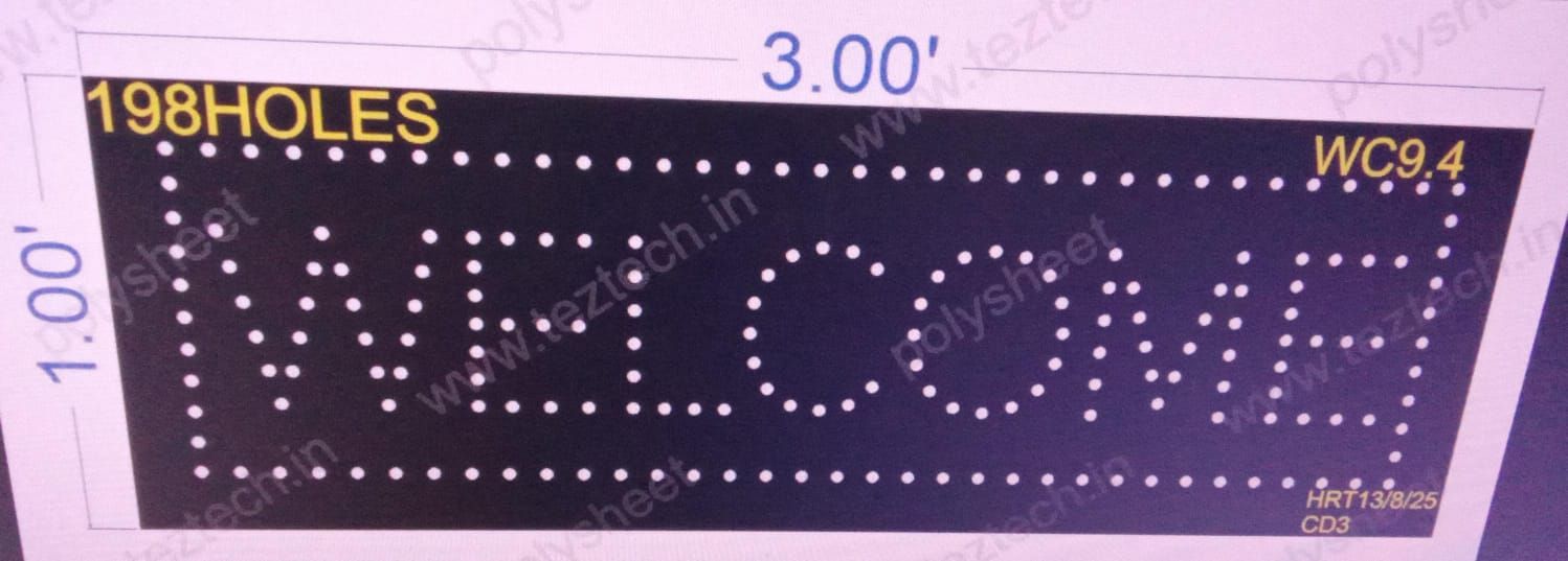WC9.4 WELCOME 1X3 FEET 198 HOLES