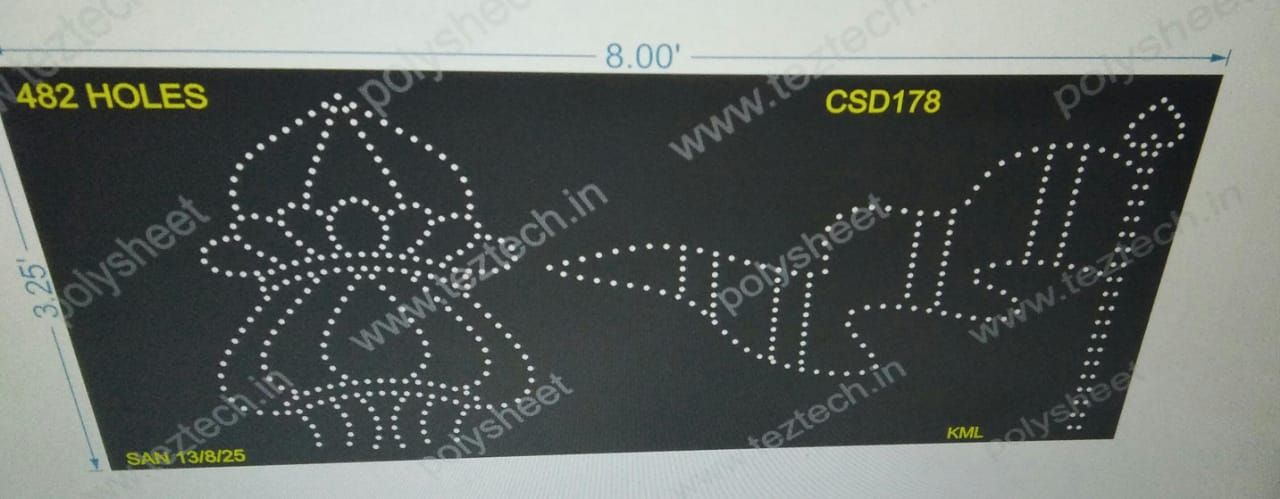 CSD178 CUSTOM DESIGN 1 PART 3.25X8 FEET 482 HOLES