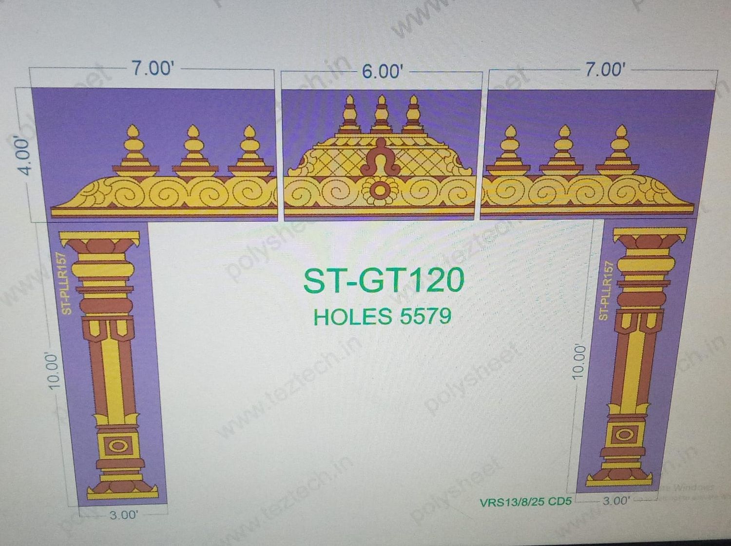 ST-GT120  STICKER GATE 14X20 FEET 5579  HOLES IN 1 PART