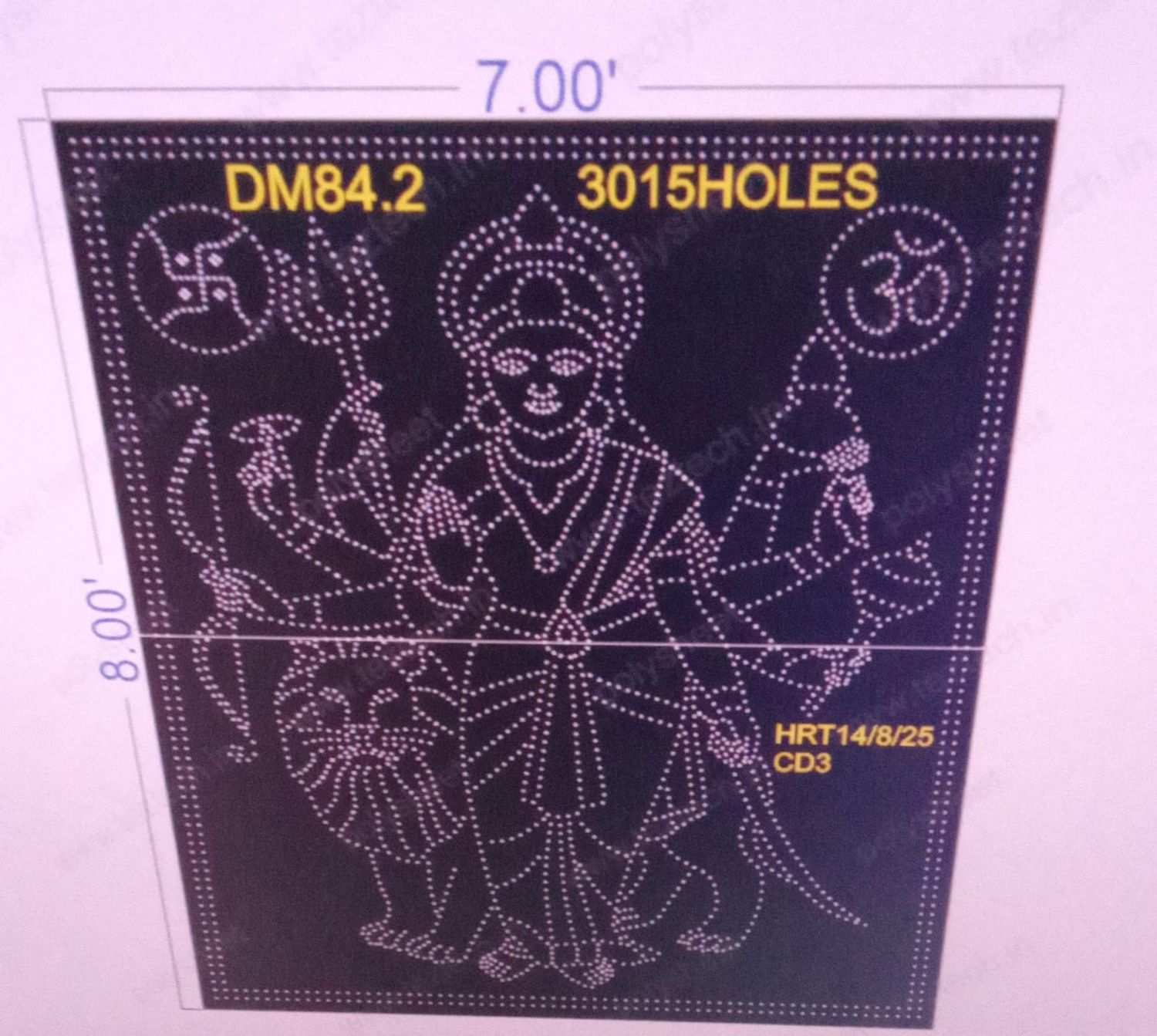 DM84.2  DEVI MATA  8X7 FEET  3015  HOLES  (2PARTS)