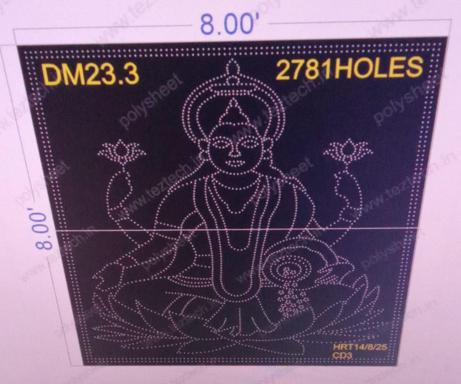 DM23.3  LAXMI MATA  8X8 FEET 2781 HOLES (2PARTS)