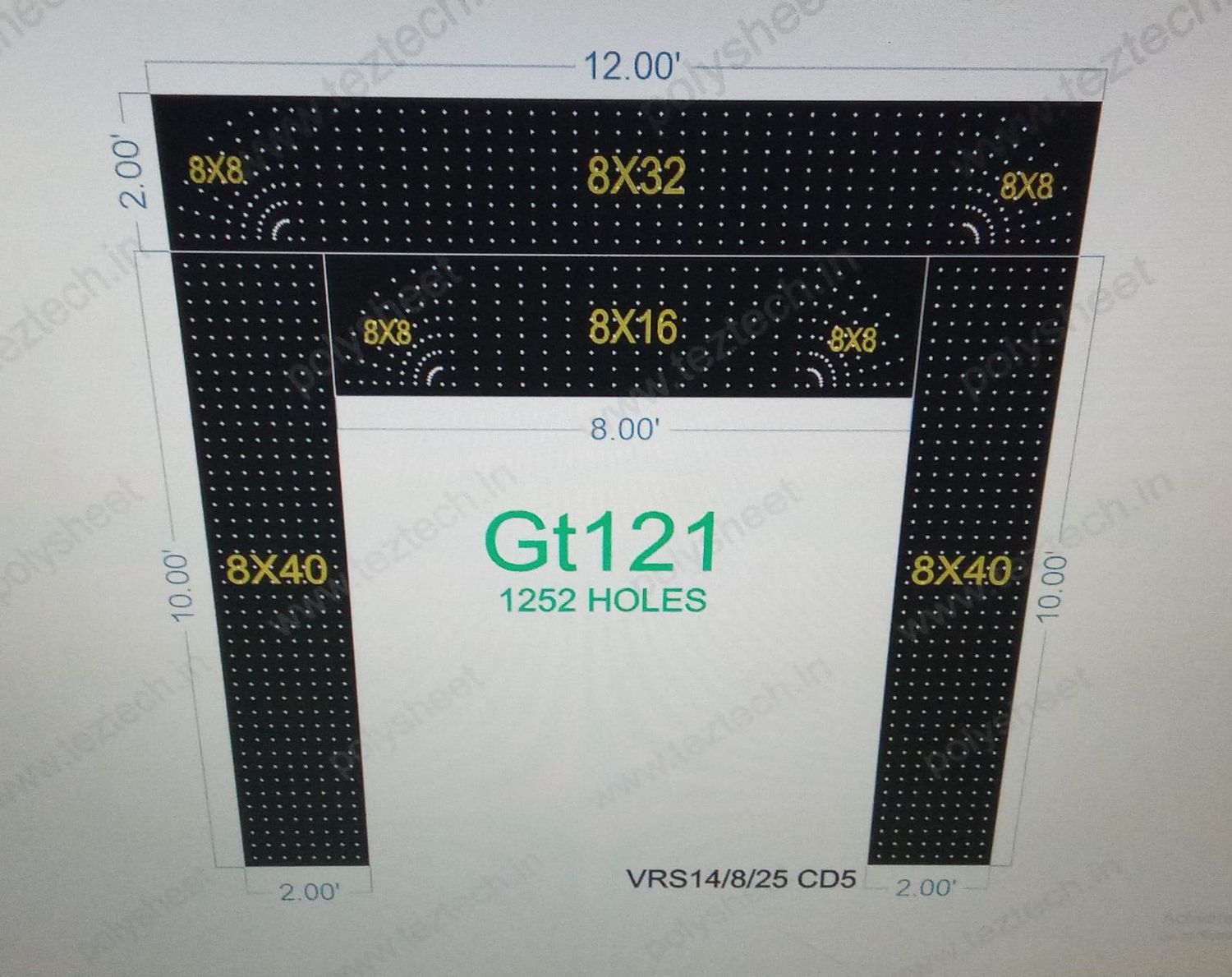 GT121 GATE 4 PART 12X12 FEET 1252 HOLES