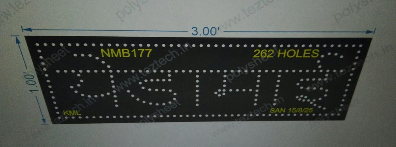 NMB177 NAME BOARD 1 PART 1X3 FEET 262 HOLES