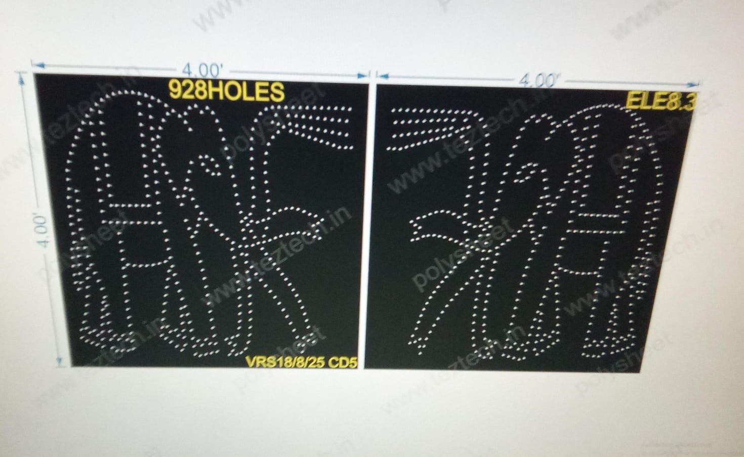 ELE8.3 ELEPHANT 1 PART 4X8 FEET 928 HOLES