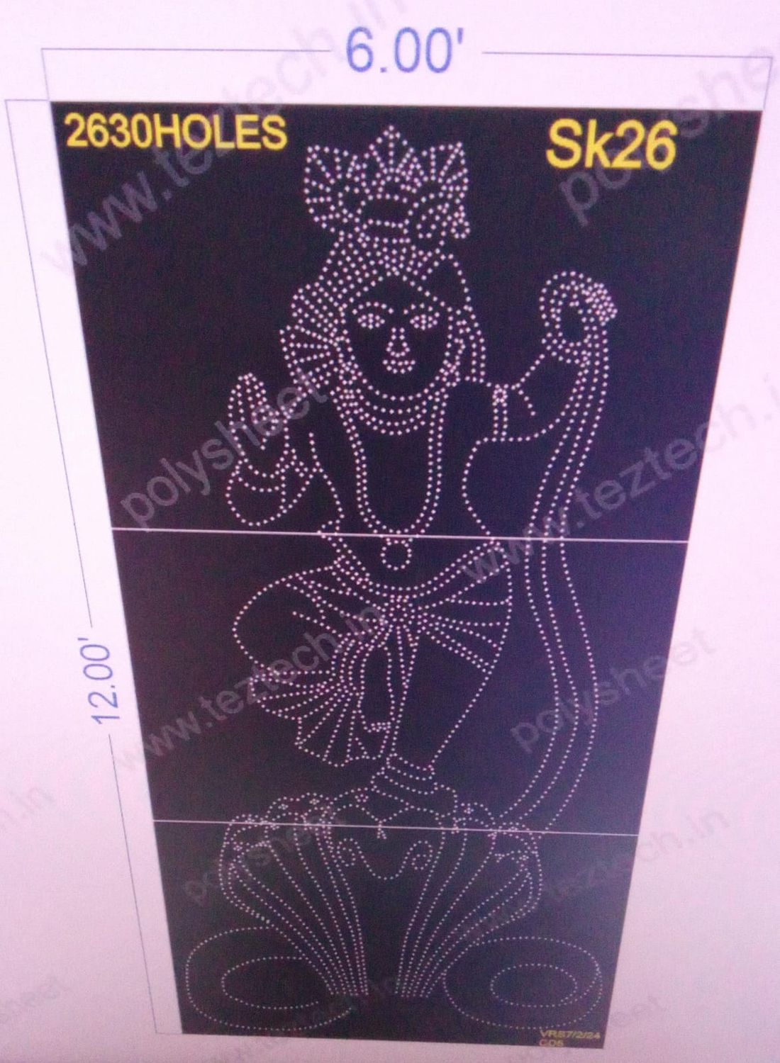 SK26 SHREE KARISHNA 12X6 FEET 2630 HOLES (3 PARTS)