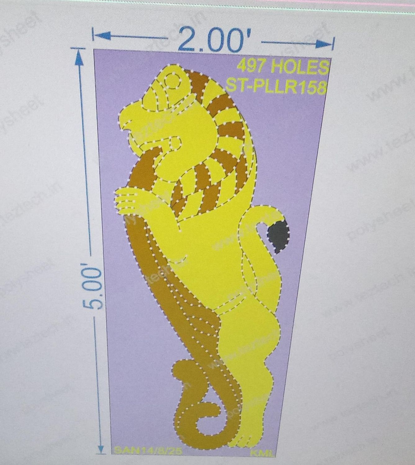 ST-PLLR158 STICKER PILLAR 5X2FEET 497 HOLES IN 1 PART