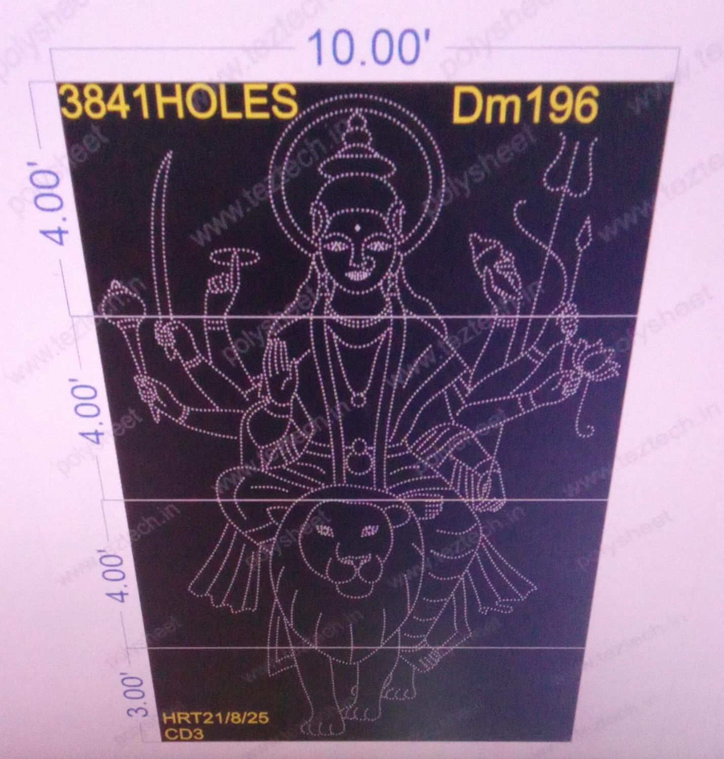 DM196 DEVI MATA  15X10 FEET 3841  HOLES (4 PARTS)